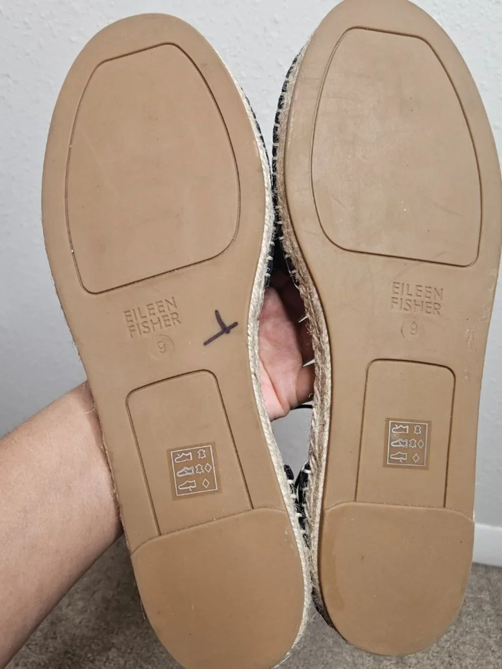 New EILEEN FISHER Black Lace-Up Espadrille Flat Sandal Women's 9 Summer Vacation